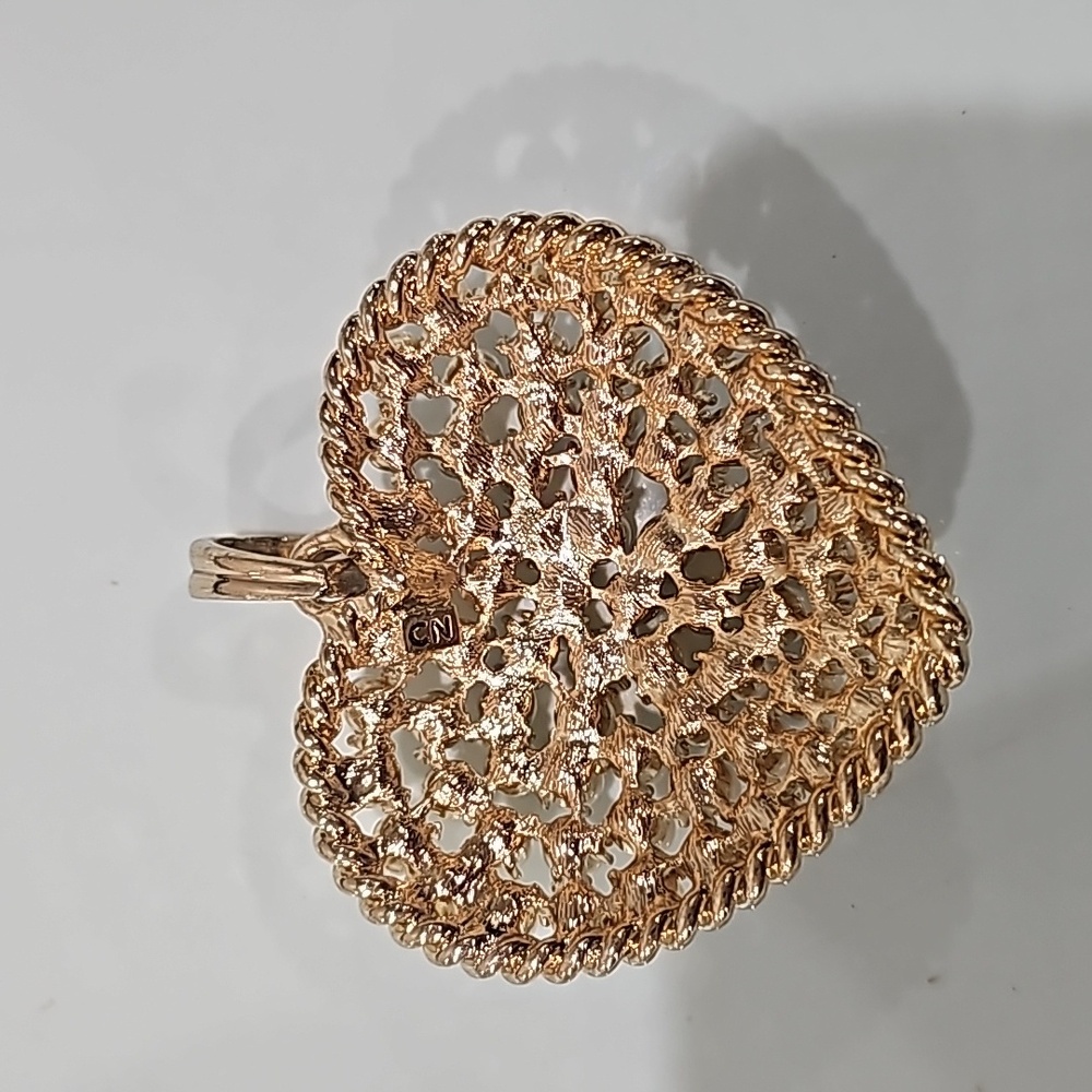 Big chunky elegant pearl heart-shaped gold and pendant CN - Picture 3 of 4